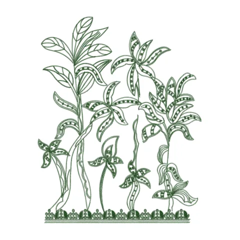 Palm Plants Embroidery Design