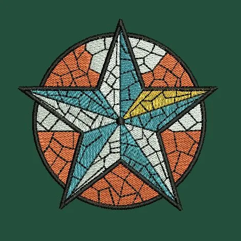 Stylized Star Embroidery Design