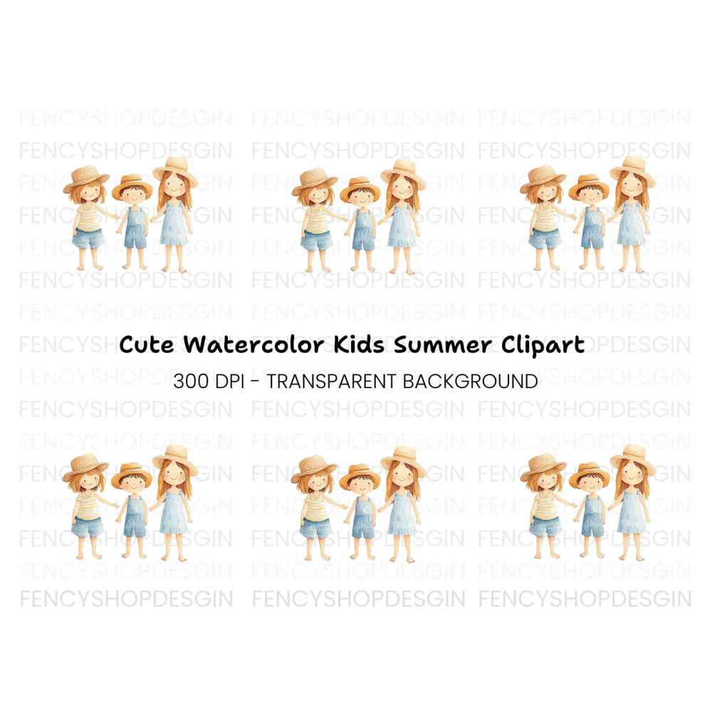 Kids Summer Beach Vacation Clipart Bundle