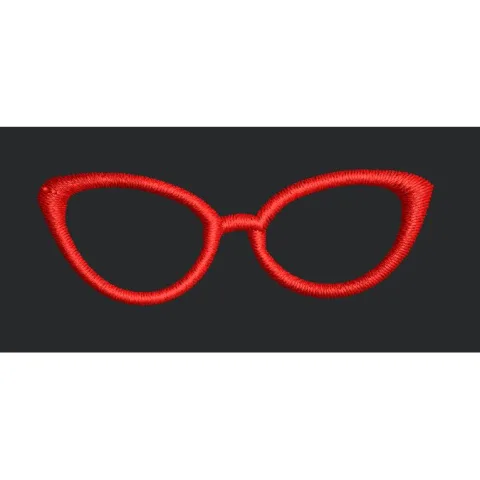 Red Glasses Embroidery Design