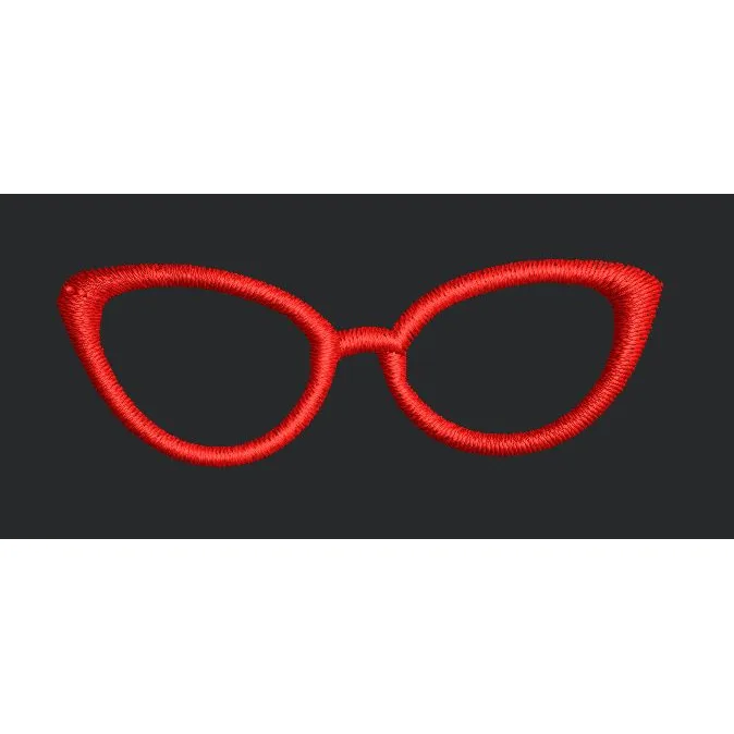 Red Glasses Embroidery Design