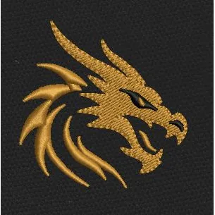 Dragon Head Gold Embroidery Design