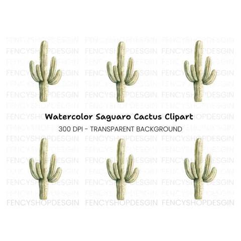 Saguaro Cactus Clipart Bundle