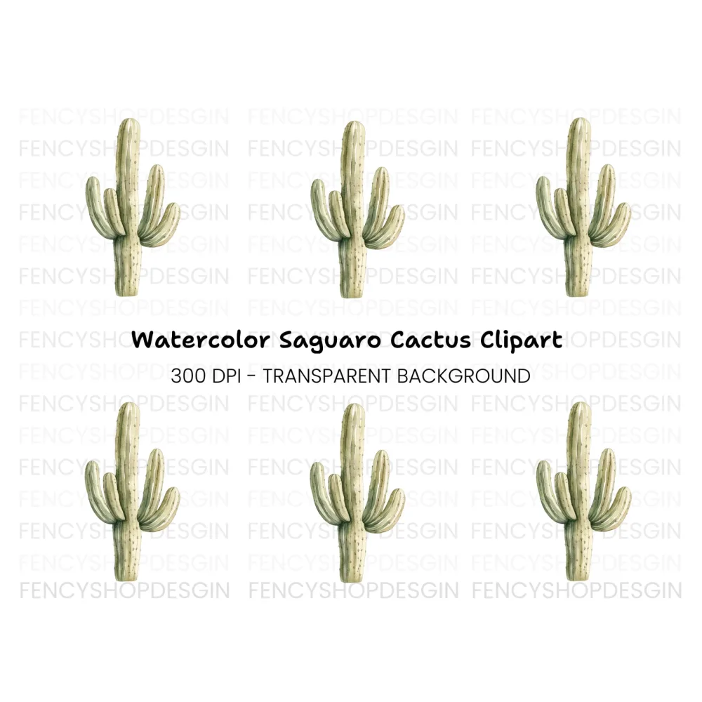 Saguaro Cactus Clipart Bundle