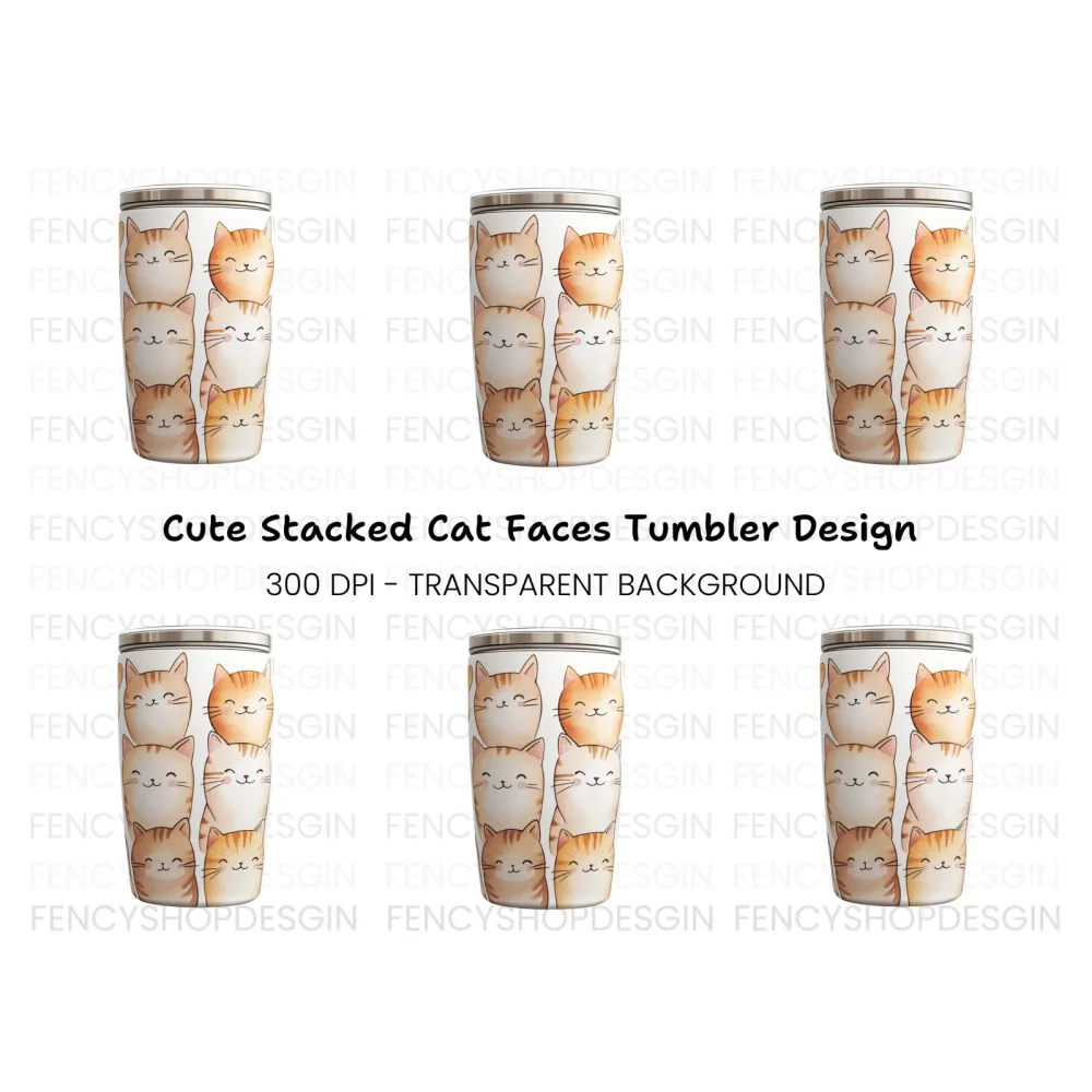 Cute Cat Faces Clipart Bundle