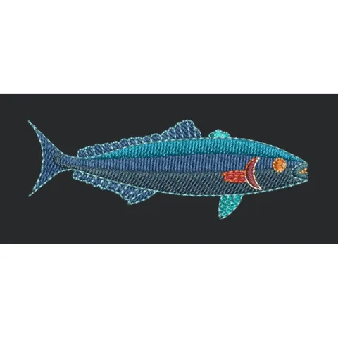 Blue Fish Embroidery Design