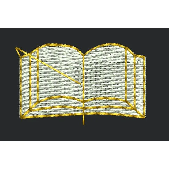 Open Book Embroidery Design