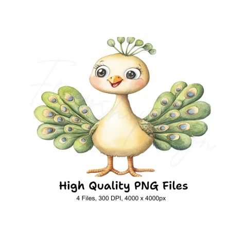 Charming Peacock Clipart Bundle