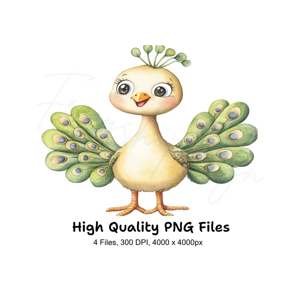 Charming Peacock Clipart Bundle