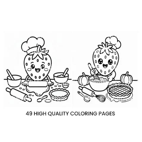 Couple Walking in Autumn Forest Coloring Books