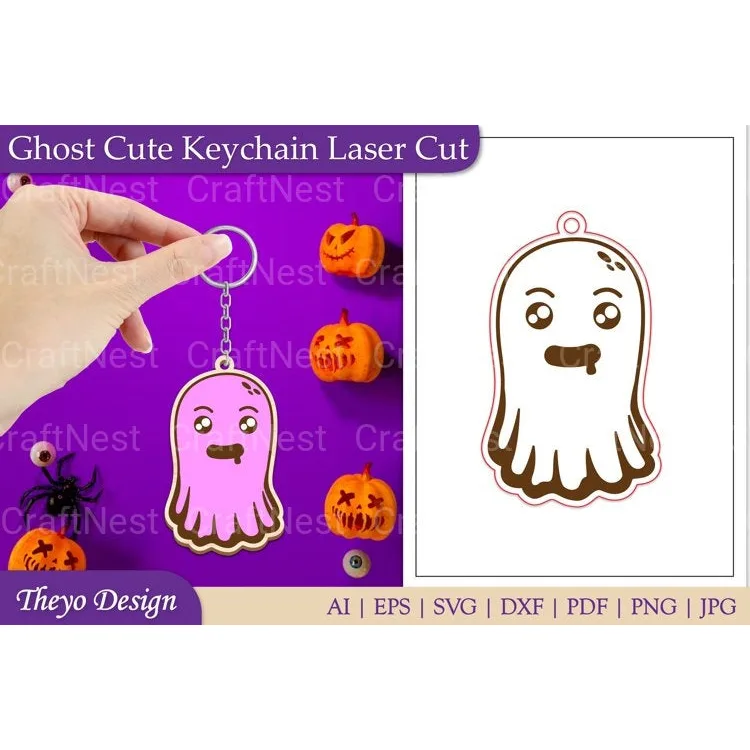 Ghost Keychain from Ghost Keychain SVG Bundle