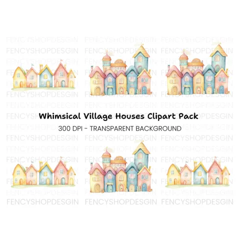 Pastel Town Clipart Bundle