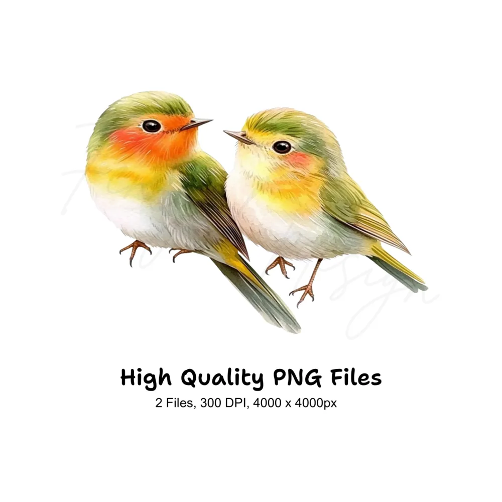 Cute Love Birds Clipart Bundle