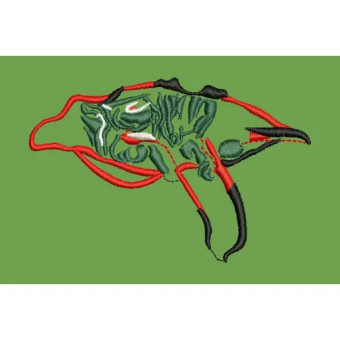 Abstract Fish Skull Embroidery Design