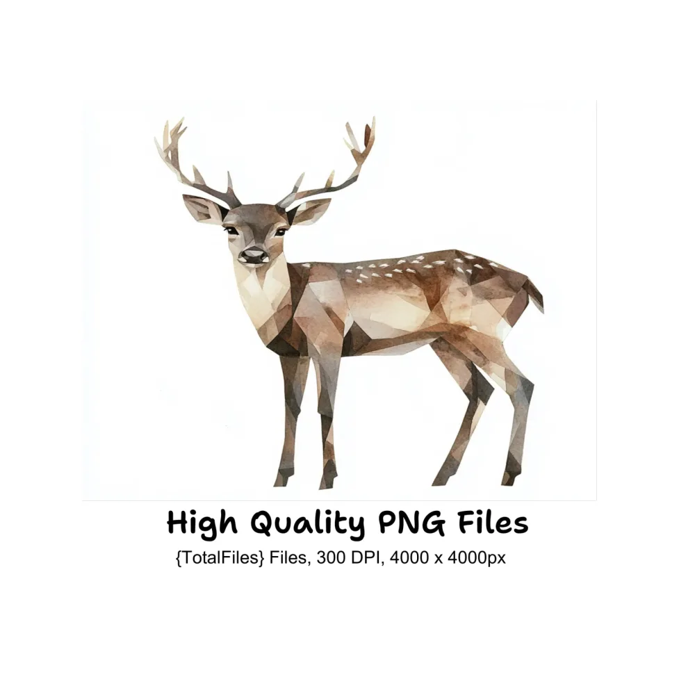 Abstract Deer Clipart Bundle