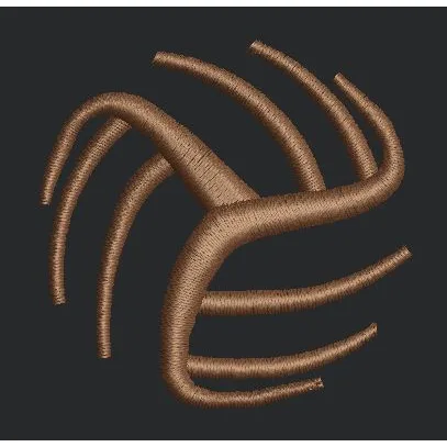 Volleyball Sports Ball Motif Embroidery Design