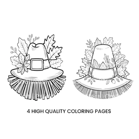 Thanksgiving Pilgrim Hat Coloring Books
