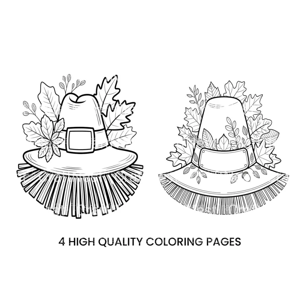 Thanksgiving Pilgrim Hat Coloring Books