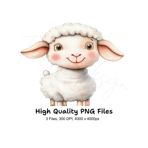 Cute Baby Sheep Clipart Bundle