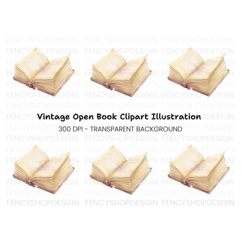 Vintage Book Illustration Clipart Bundle