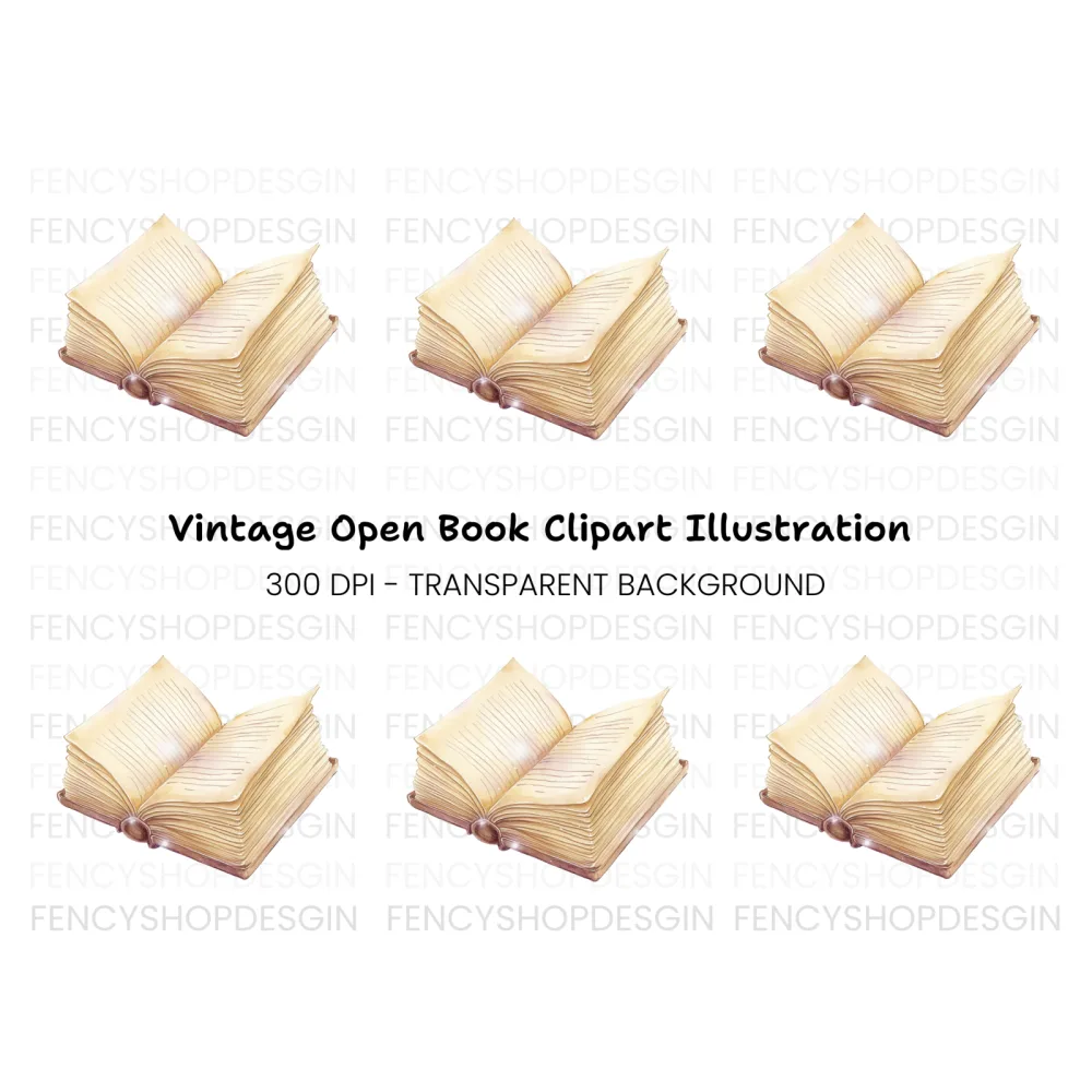 Vintage Book Illustration Clipart Bundle