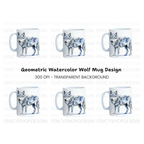 Geometric Wolf Clipart Bundle
