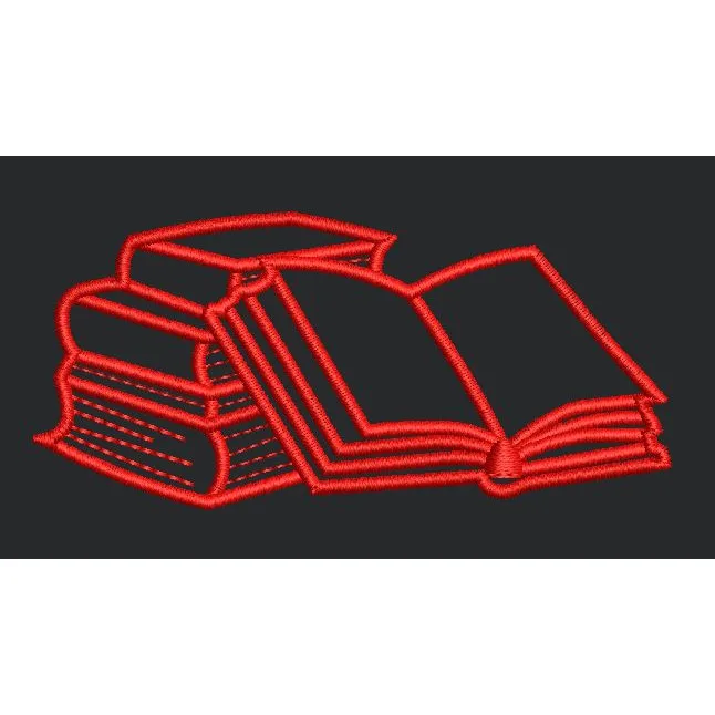 Red Books Embroidery Design