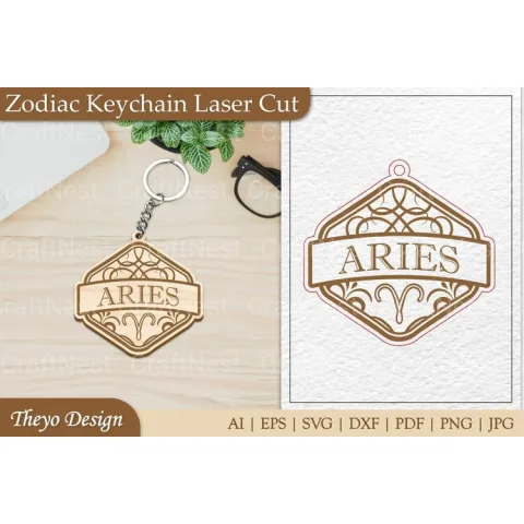 Zodiac Keychain SVG Bundle
