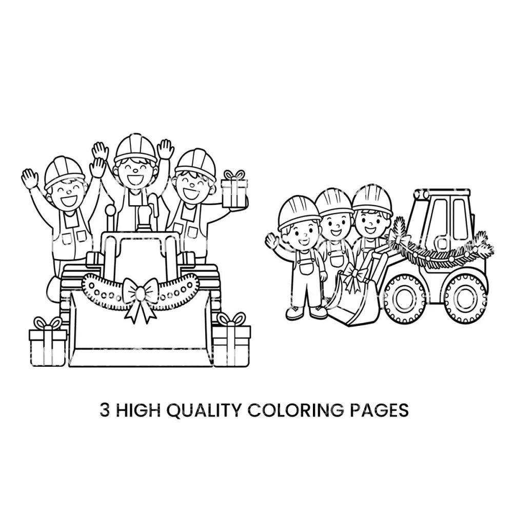 Construction Christmas Fun Coloring Books