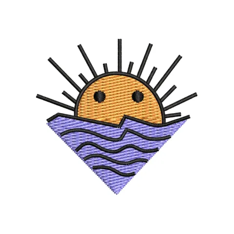 Water Sun Embroidery Design