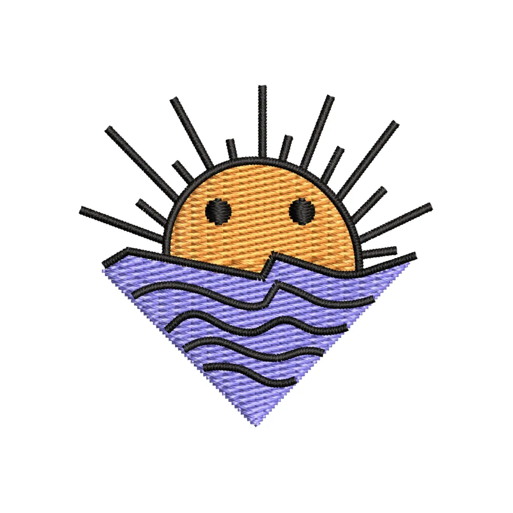 Water Sun Embroidery Design