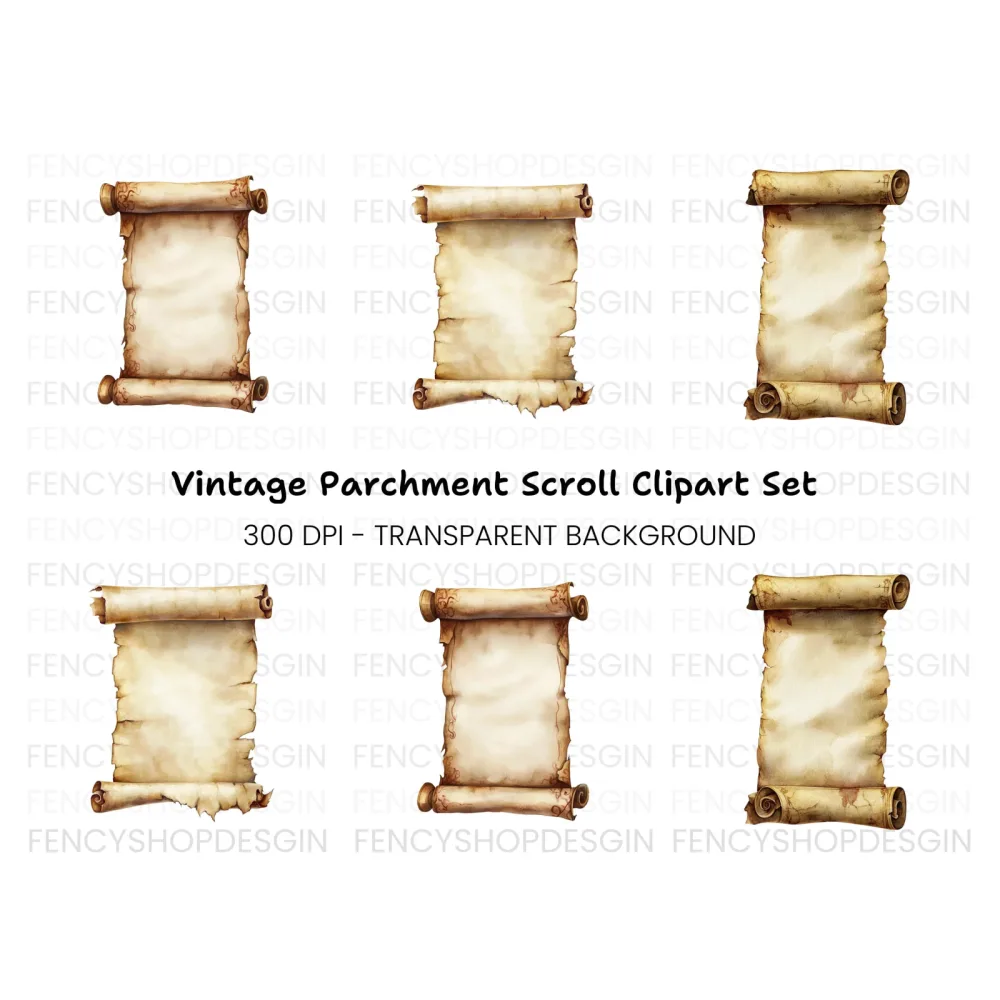 Vintage Scroll Clipart Bundle