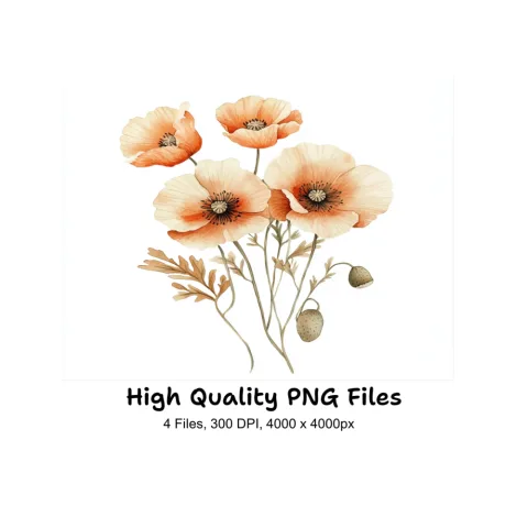 Poppy Clipart Bundle