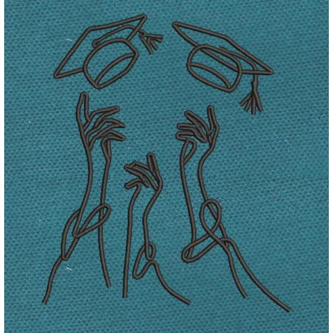 Graduation Caps Embroidery Design