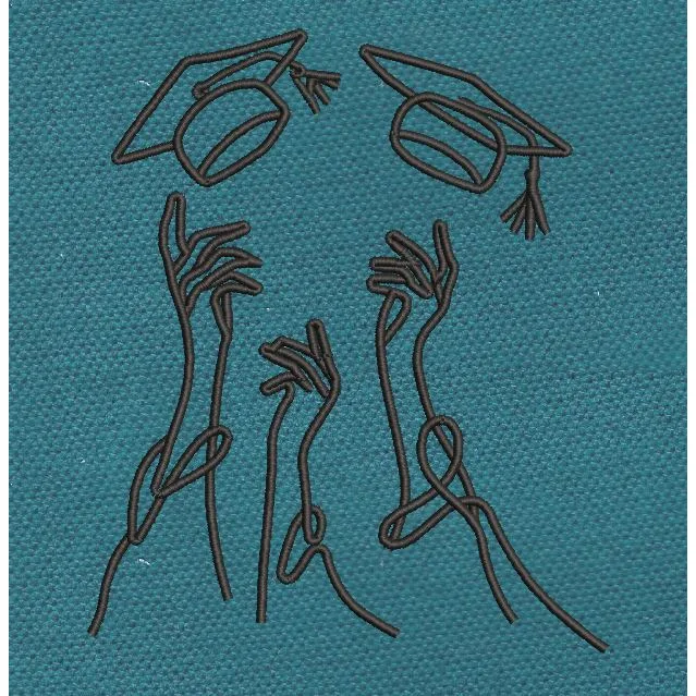 Graduation Caps Embroidery Design