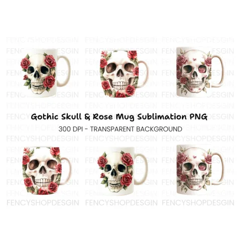 Floral Skull Clipart Bundle