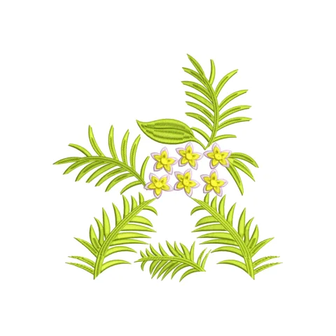 Flower Aloe Vera Embroidery Design