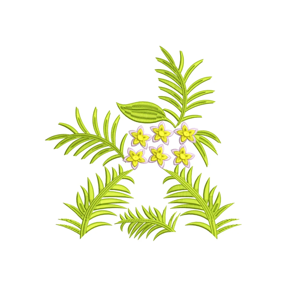 Flower Aloe Vera Embroidery Design