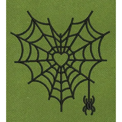 Spiderweb Heart Shape Embroidery Design
