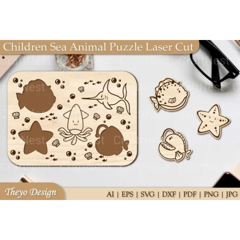 Sea Animal Puzzle SVG