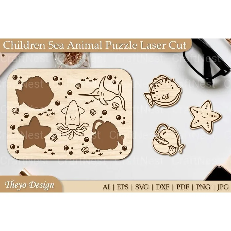 Sea Animal Puzzle SVG