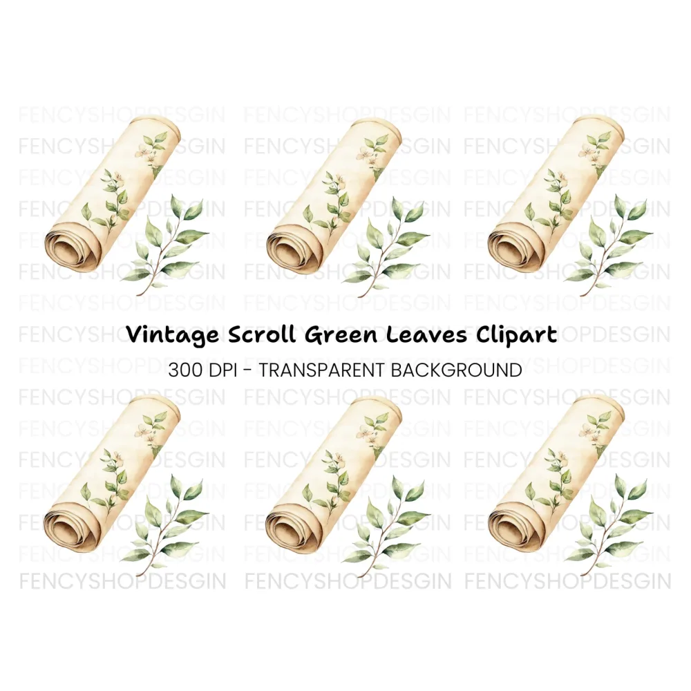 Floral Scroll Clipart Bundle