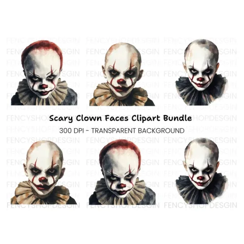 Pennywise Inspired Clown Clipart Bundle