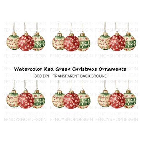 Christmas Ornaments Clipart Bundle