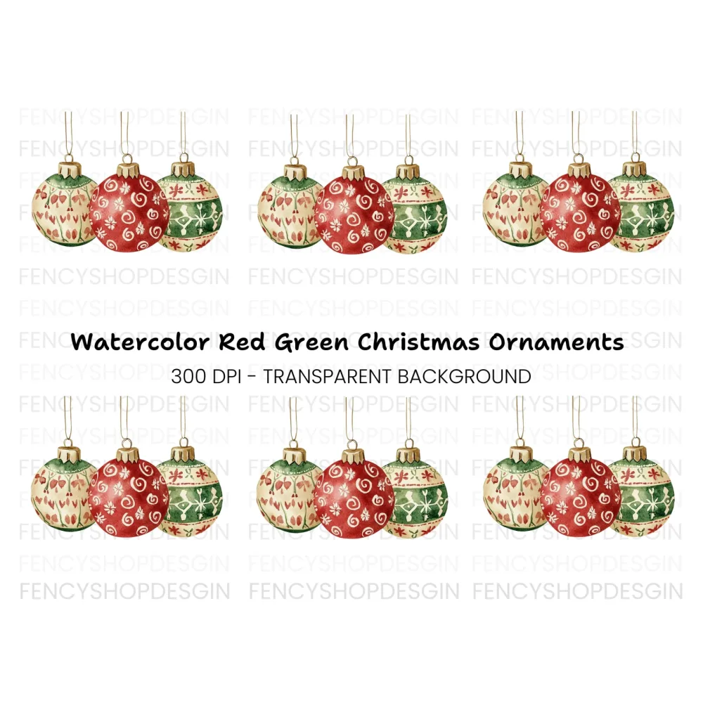 Christmas Ornaments Clipart Bundle