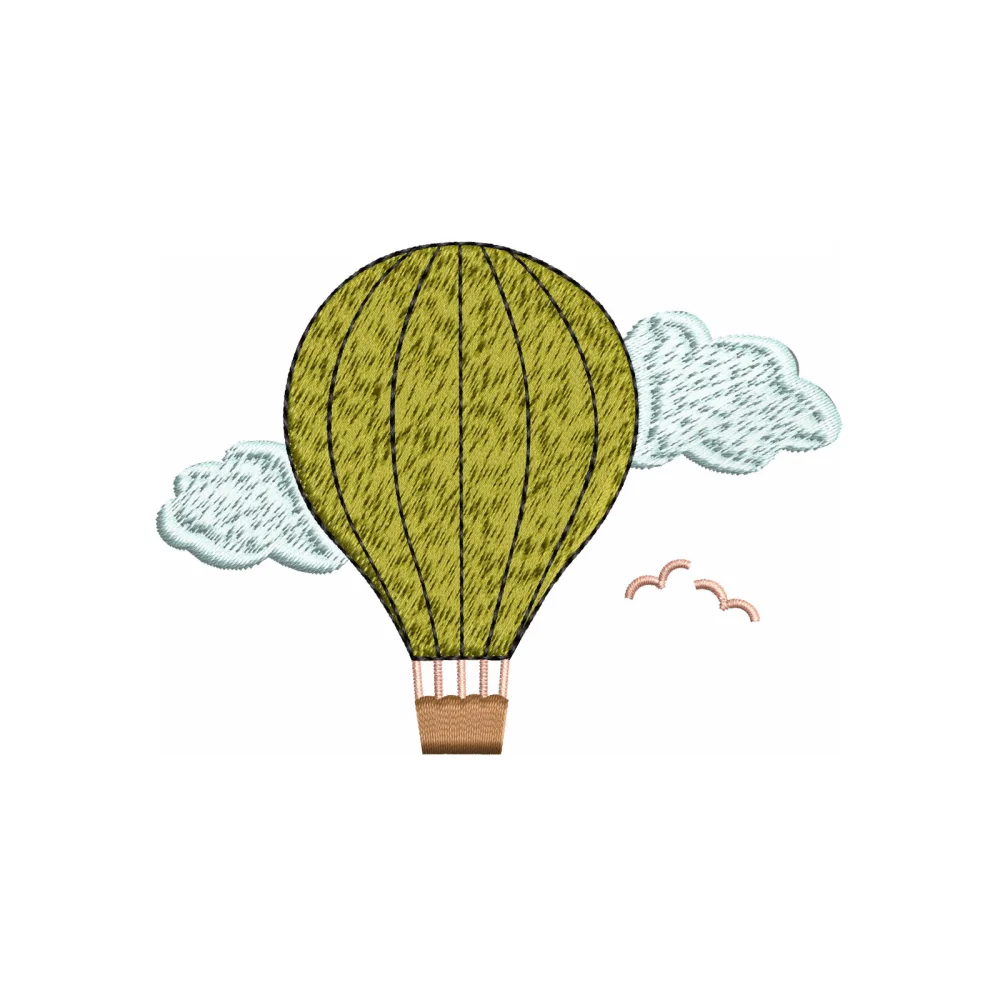 Fire Balloon Embroidery Design