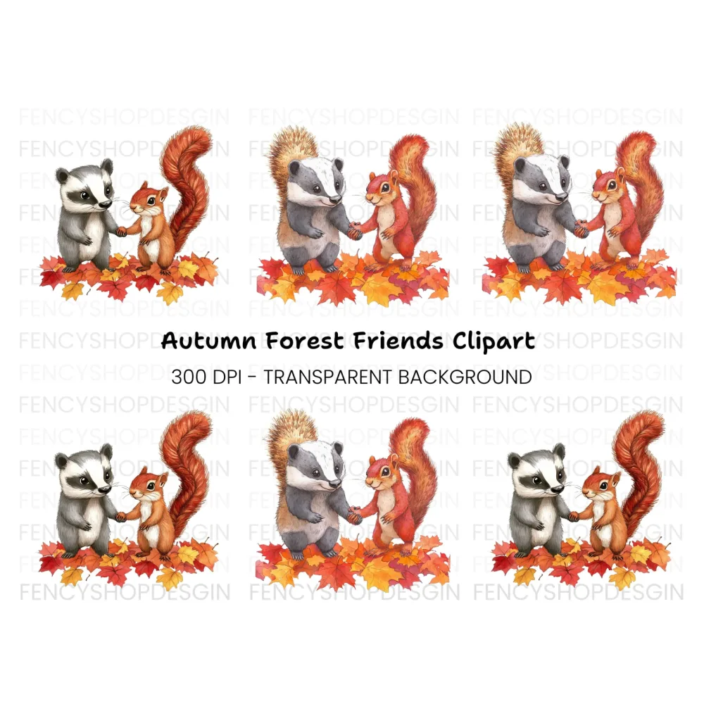 Autumn Forest Friends Clipart Bundle