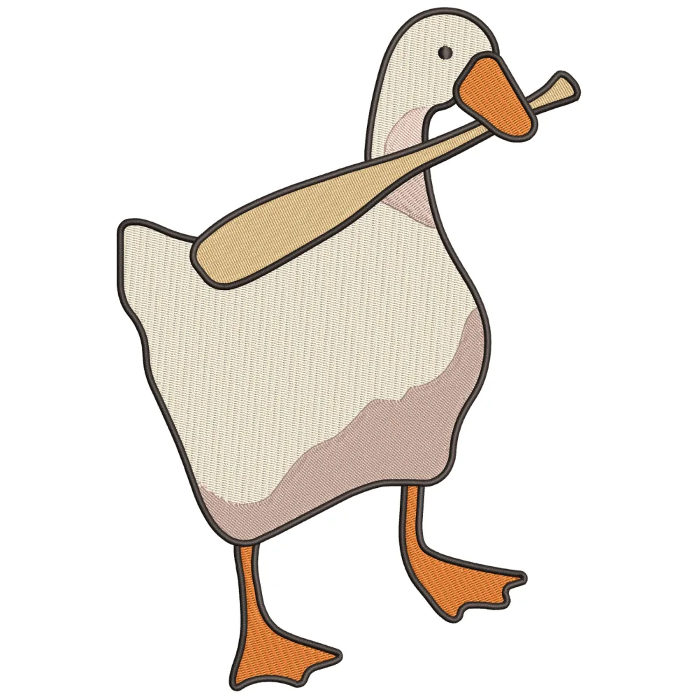Duck Bat Embroidery Design