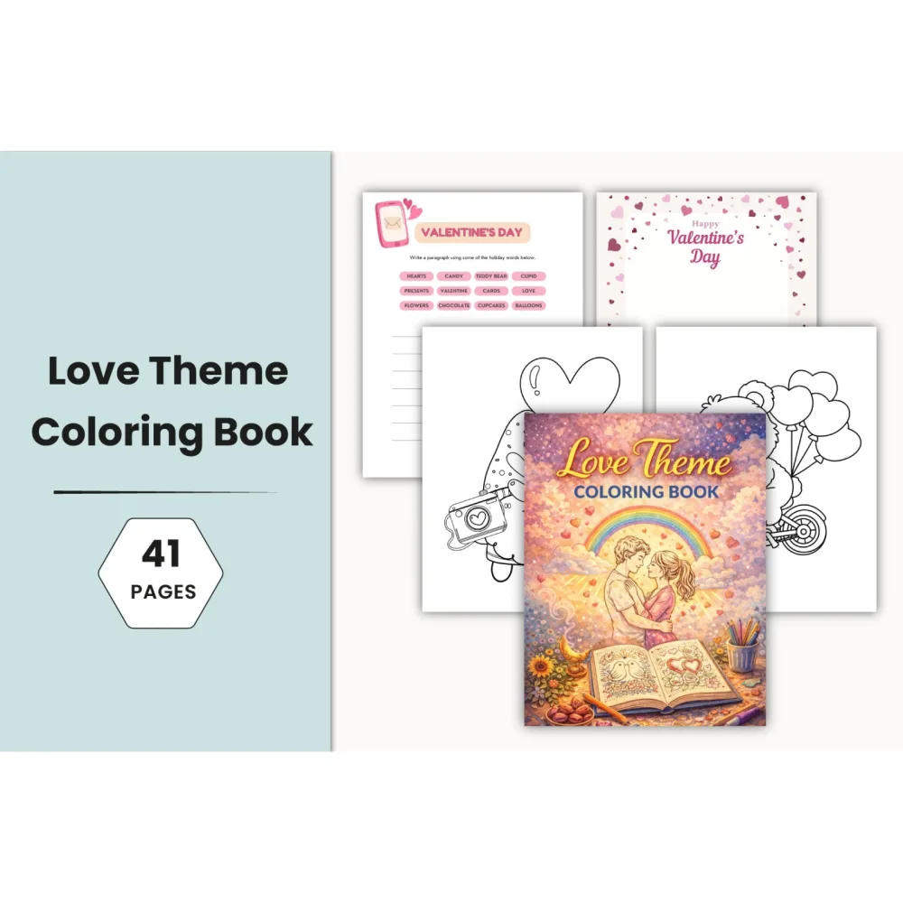 Love Theme Coloring Planner