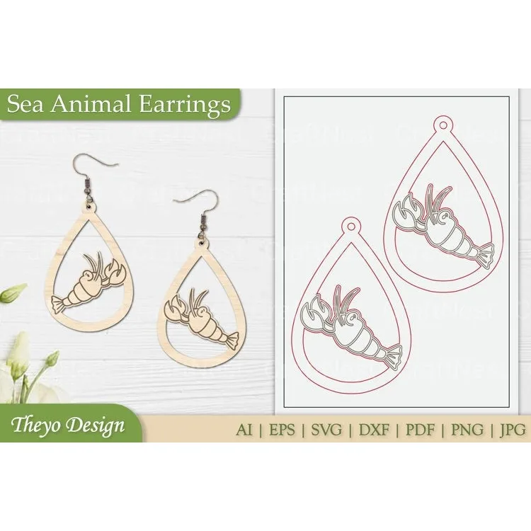 Sea Animal Earrings SVG Bundle